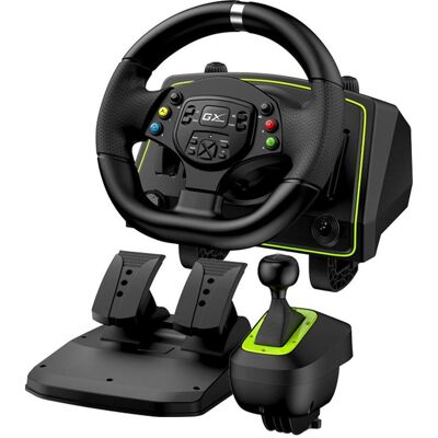 Genius GX Gaming Wheel Speedmaster X2 (PC, PS3, PS4, Switch, Xbox 360, Xbox One S, Xbox Series X), Gaming Controller, Schwarz Genius GX Gaming Wheel Speedmaster X2 (PC, PS3, PS4, Switch, Xbox 360, Xbox One S, Xbox Series X), Gaming Controller, Schwarz