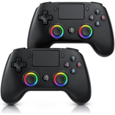 CSL 2x Controller Bluetooth Playstation 4, 13 Tasten, Akku Analogsticks, Dual Vibration, Touchpad (PC, PS4, PS4 Pro), Gaming Controller, Schwarz CSL 2x Controller Bluetooth Playstation 4, 13 Tasten, Akku Analogsticks, Dual Vibration, Touchpad (PC, PS4, PS4 Pro), Gaming Controller, Schwarz