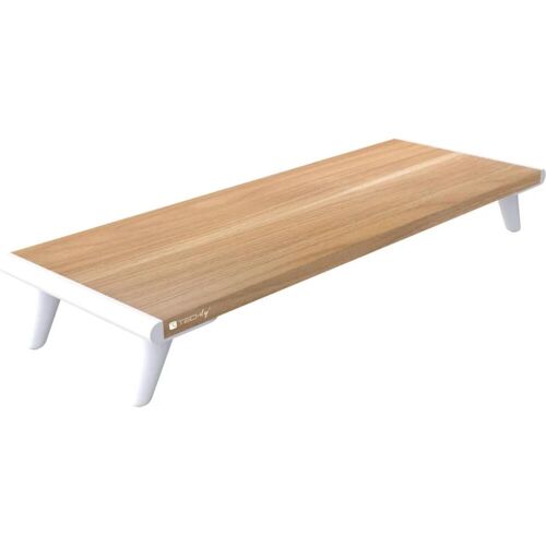 Techly Monitorständer Riser, Naturholz, Monitor Erhöhung, Weiss