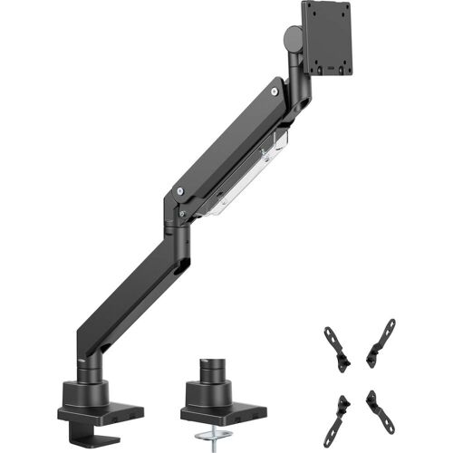 Wiltec Monitorhalterung Schreibtisch bis 26kg Monitorhalter VESA flach & gebogen, Monitor Halterung, Schwarz