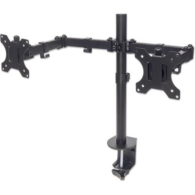 Manhattan Tischhalterung Monitorarm für zwei Displays 33 813 (Tisch, 32", 8 kg), Monitor Halterung, Schwarz Manhattan Tischhalterung Monitorarm für zwei Displays 33 813 (Tisch, 32", 8 kg), Monitor Halterung, Schwarz