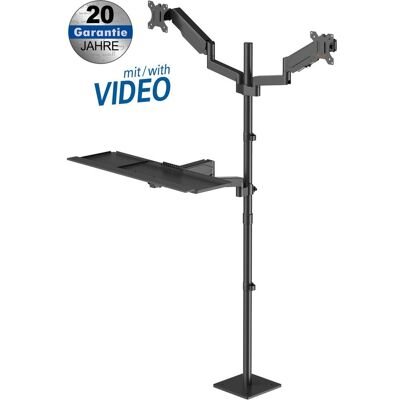 myWall My Wall Mobiler Sitz-/Steh-PC-Arbeitsplatz (Boden, 32", 9 kg), Monitor Halterung, Schwarz myWall My Wall Mobiler Sitz-/Steh-PC-Arbeitsplatz (Boden, 32", 9 kg), Monitor Halterung, Schwarz