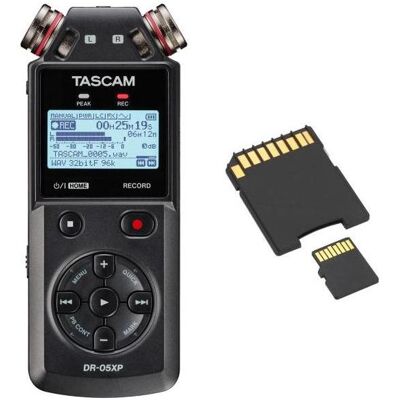 Tascam Audio-Recorder DR-05XP mit SD-Karte (CD-Recorder, Handheld), Audiorecorder, Schwarz Tascam Audio-Recorder DR-05XP mit SD-Karte (CD-Recorder, Handheld), Audiorecorder, Schwarz