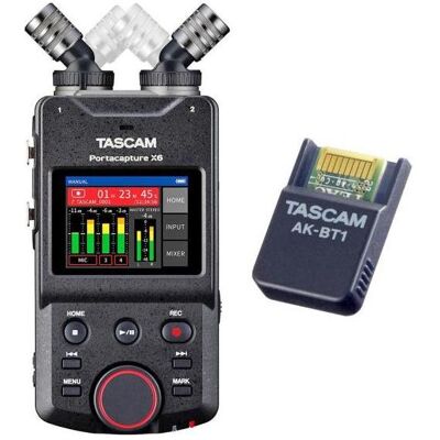 Tascam Portacapture X6 Audio-Recorder mit Adapter (Handheld, Mehrspurrecorder), Audiorecorder, Schwarz Tascam Portacapture X6 Audio-Recorder mit Adapter (Handheld, Mehrspurrecorder), Audiorecorder, Schwarz