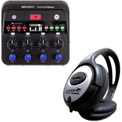 Zoom Audio-Recorder PodTrak P4next 4-Spur Podcast-Mixer mit Kopfhörer (Mehrspurrecorder), Audiorecorder, Schwarz Zoom Audio-Recorder PodTrak P4next 4-Spur Podcast-Mixer mit Kopfhörer (Mehrspurrecorder), Audiorecorder, Schwarz