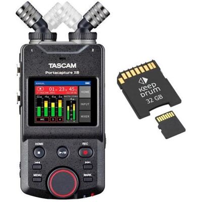 Tascam Portacapture X6 Audio-Recorder mit SD-Karte (CD-Recorder, Handheld), Audiorecorder, Schwarz Tascam Portacapture X6 Audio-Recorder mit SD-Karte (CD-Recorder, Handheld), Audiorecorder, Schwarz