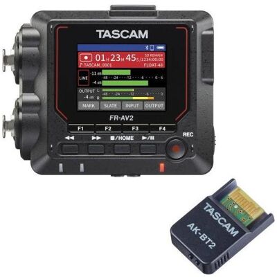 Tascam Audio-Recorder FR-AV2 mit AK-BT-2 Bluetooth Adapter (Handheld), Audiorecorder, Schwarz Tascam Audio-Recorder FR-AV2 mit AK-BT-2 Bluetooth Adapter (Handheld), Audiorecorder, Schwarz