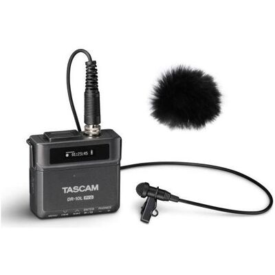 Tascam DR-10L Pro Lavalier-Recorder mit Windschutz, Audiorecorder, Schwarz Tascam DR-10L Pro Lavalier-Recorder mit Windschutz, Audiorecorder, Schwarz