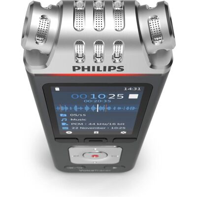Philips DVT6115 (8 GB), Diktiergerät, Grau, Silber, Schwarz Philips DVT6115 (8 GB), Diktiergerät, Grau, Silber, Schwarz