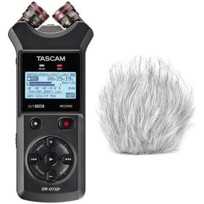Tascam Audio-Recorder DR-07XP mit Windschutz, Audiorecorder, Schwarz Tascam Audio-Recorder DR-07XP mit Windschutz, Audiorecorder, Schwarz