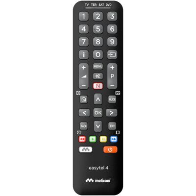 Meliconi 808060 EASYTEL 4 (Infrarot), Fernbedienung, Schwarz Meliconi 808060 EASYTEL 4 (Infrarot), Fernbedienung, Schwarz