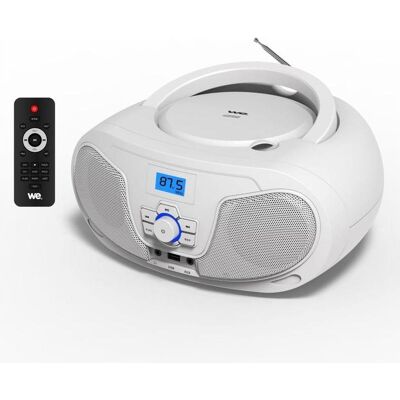 We-Vibe Lecteur Radio CD-USB(MP3)-Bluetooth avec télécommande, 2*2W Blanc (FM, Bluetooth), Radio, Weiss We-Vibe Lecteur Radio CD-USB(MP3)-Bluetooth avec télécommande, 2*2W Blanc (FM, Bluetooth), Radio, Weiss