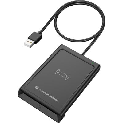 Conceptronic Smart-ID Kartenleser USB-A schwarz (USB 2.0), Speicherkartenlesegerät, Schwarz Conceptronic Smart-ID Kartenleser USB-A schwarz (USB 2.0), Speicherkartenlesegerät, Schwarz