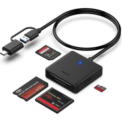 Benfei card reader 4 in 1 USB-C USB-A 3.0 for SD Micro SD MS CF black (USB 3.0, USB-C), Speicherkartenlesegerät, Schwarz Benfei card reader 4 in 1 USB-C USB-A 3.0 for SD Micro SD MS CF black (USB 3.0, USB-C), Speicherkartenlesegerät, Schwarz