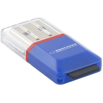 Esperanza EA134B / microSD-Kartenleser / USB 2.0 (USB 2.0), Speicherkartenlesegerät, Blau Esperanza EA134B / microSD-Kartenleser / USB 2.0 (USB 2.0), Speicherkartenlesegerät, Blau