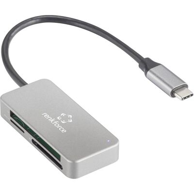 Renkforce Silber USB 3.2 Kartenleser - Extern Speicher Renkforce Silber USB 3.2 Kartenleser - Extern Speicher
