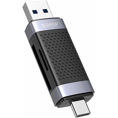 Orico CD2D-AC2-BK-EP TF/SD memory card reader, USB + USB-C (black) (USB 2.0), Speicherkartenlesegerät, Schwarz, Silber Orico CD2D-AC2-BK-EP TF/SD memory card reader, USB + USB-C (black) (USB 2.0), Speicherkartenlesegerät, Schwarz, Silber