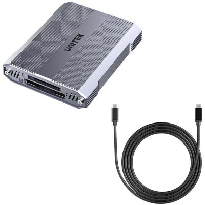 Unitek Kartenleser für CF Express SD/microSD USBA 10 Gbps + HUB, Speicherkartenlesegerät, Grau Unitek Kartenleser für CF Express SD/microSD USBA 10 Gbps + HUB, Speicherkartenlesegerät, Grau