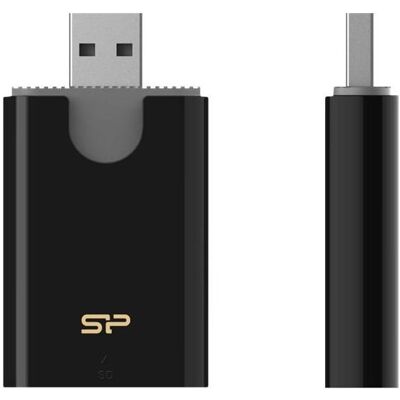 Silicon Power Combo USB 3.1 Card Reader microSD and SD Black (USB-C 3.2 Gen 1), Speicherkartenlesegerät, Schwarz Silicon Power Combo USB 3.1 Card Reader microSD and SD Black (USB-C 3.2 Gen 1), Speicherkartenlesegerät, Schwarz
