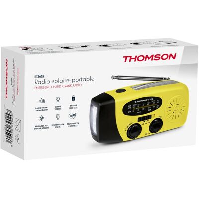 Thomson Emergency Hand Crank Radio - Yellow (AM, FM, Bluetooth), Radio, Gelb Thomson Emergency Hand Crank Radio - Yellow (AM, FM, Bluetooth), Radio, Gelb