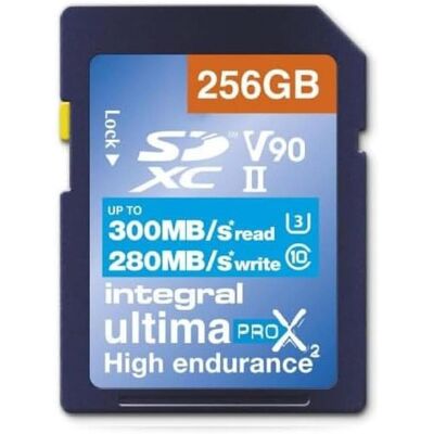 Integral UltimaPro X2 256GB UHS-II V90 - 300-280 MB/s - Speicherkarte Integral UltimaPro X2 256GB UHS-II V90 - 300-280 MB/s - Speicherkarte