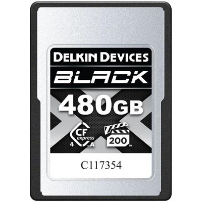 Delkin CFexpress 4.0 BLACK, VGP200, R1830/W1710 (Type A 4.0) 480GB (480 GB, CFexpress, CFexpress Typ A), Speicherkarte, Schwarz Delkin CFexpress 4.0 BLACK, VGP200, R1830/W1710 (Type A 4.0) 480GB (480 GB, CFexpress, CFexpress Typ A), Speicherkarte, Schwarz