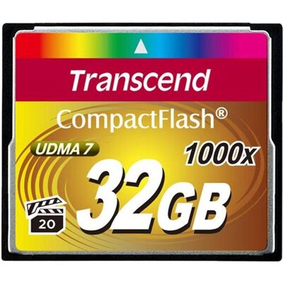 Transcend 32 GB CompactFlash-Karte mit 1000-facher Schreibgeschwindigkeit (32 GB, CF), Speicherkarte, Schwarz Transcend 32 GB CompactFlash-Karte mit 1000-facher Schreibgeschwindigkeit (32 GB, CF), Speicherkarte, Schwarz