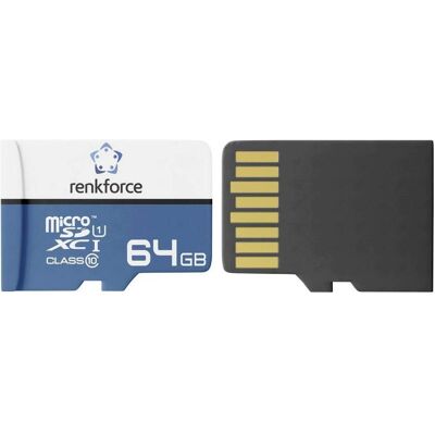 Renkforce RF-mSDC-64GB USB-Stick 64 GB RF-7482246 (64 GB, microSDXC, U1, UHS-I), Speicherkarte Renkforce RF-mSDC-64GB USB-Stick 64 GB RF-7482246 (64 GB, microSDXC, U1, UHS-I), Speicherkarte