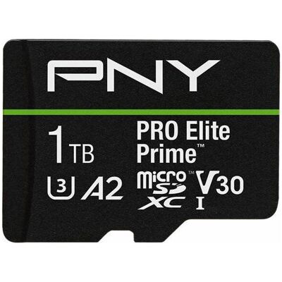 PNY Pro Elite Prime (1000 GB, microSDXC, U3, UHS-I), Speicherkarte, Schwarz PNY Pro Elite Prime (1000 GB, microSDXC, U3, UHS-I), Speicherkarte, Schwarz