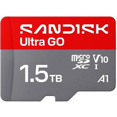 SanDisk Ultra Go (1500 GB, microSD, microSDXC, U1, UHS-I), Speicherkarte, Rot, Grau SanDisk Ultra Go (1500 GB, microSD, microSDXC, U1, UHS-I), Speicherkarte, Rot, Grau