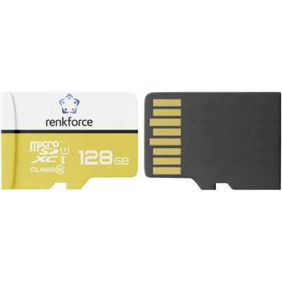 Renkforce RF-mSDC-128GB USB-Stick 128 GB RF-7483376 (128 GB, microSDXC, U1, UHS-I), Speicherkarte Renkforce RF-mSDC-128GB USB-Stick 128 GB RF-7483376 (128 GB, microSDXC, U1, UHS-I), Speicherkarte