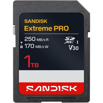 SanDisk Extreme PRO UHS-I (1000 GB, SDXC, U3, UHS-I), Speicherkarte, Rot, Schwarz SanDisk Extreme PRO UHS-I (1000 GB, SDXC, U3, UHS-I), Speicherkarte, Rot, Schwarz