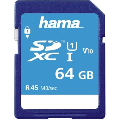 Hama SDXC 64GB Class 10 64GB SDXC UHS Klasse 10 Speicherkarte (00114944) (64 GB, SDXC, UHS-I, UHS-II), Speicherkarte, Schwarz Hama SDXC 64GB Class 10 64GB SDXC UHS Klasse 10 Speicherkarte (00114944) (64 GB, SDXC, UHS-I, UHS-II), Speicherkarte, Schwarz