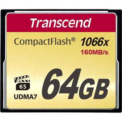 Transcend 64GB Compact Flash Card 1000x (64 GB, CF), Speicherkarte, Schwarz Transcend 64GB Compact Flash Card 1000x (64 GB, CF), Speicherkarte, Schwarz