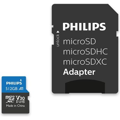 Philips MicroSDXC Card (512 GB, microSDXC, U3, UHS-I), Speicherkarte, Schwarz Philips MicroSDXC Card (512 GB, microSDXC, U3, UHS-I), Speicherkarte, Schwarz