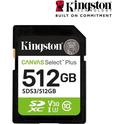 Kingston Canvas Select Plus (512 GB, SD, SDXC, U3, UHS-I), Speicherkarte, Grün, Weiss, Schwarz Kingston Canvas Select Plus (512 GB, SD, SDXC, U3, UHS-I), Speicherkarte, Grün, Weiss, Schwarz