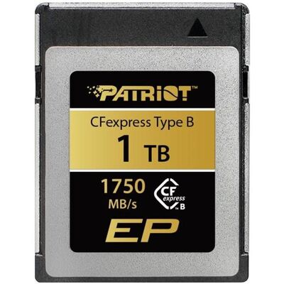 Patriot EP CFexpress 2.0 Type B 1TB 1750MB/s (1000 GB, CFexpress Typ B), Speicherkarte, Gold, Schwarz Patriot EP CFexpress 2.0 Type B 1TB 1750MB/s (1000 GB, CFexpress Typ B), Speicherkarte, Gold, Schwarz