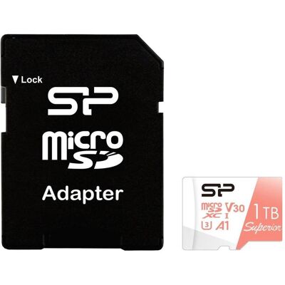 Silicon Power Power MicroSDXC Card Superior Pro Class 10 UHS-1 U3 V30 1TB Colorf (1000 GB, microSDXC, U3, UHS-I), Speicherkarte, Mehrfarbig Silicon Power Power MicroSDXC Card Superior Pro Class 10 UHS-1 U3 V30 1TB Colorf (1000 GB, microSDXC, U3, UHS-I), Speicherkarte, Mehrfarbig