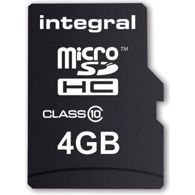 Integral SDHC Micro 4GB cl10 Adapt (4 GB, microSD, U1, UHS-I), Speicherkarte, Schwarz Integral SDHC Micro 4GB cl10 Adapt (4 GB, microSD, U1, UHS-I), Speicherkarte, Schwarz