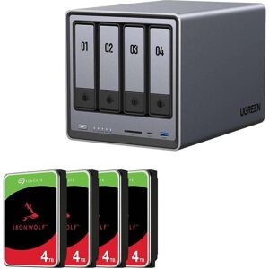 Ugreen DXP4800 NAS-Server Leergehäuse + 4x Seagate Ironwolf 4 TB (4 x 4 TB, Seagate Ironwolf), NAS Ugreen DXP4800 NAS-Server Leergehäuse + 4x Seagate Ironwolf 4 TB (4 x 4 TB, Seagate Ironwolf), NAS