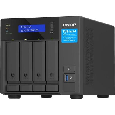 QNAP TVS-H474-PT-8G (0 TB), NAS, Schwarz QNAP TVS-H474-PT-8G (0 TB), NAS, Schwarz
