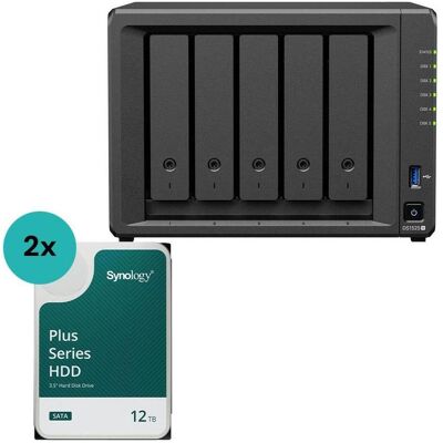 Synology DiskStation DS1525+ 5 Einschübe NAS-Server Leergehäuse (DS1525+) + 2x Plus 3.5... (2 x 12 TB), NAS Synology DiskStation DS1525+ 5 Einschübe NAS-Server Leergehäuse (DS1525+) + 2x Plus 3.5... (2 x 12 TB), NAS