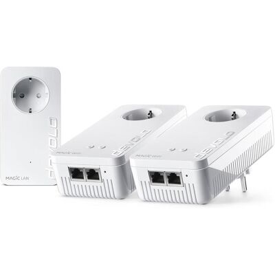 Devolo Magic WiFi 6 Powerline Adapter Kit with Mesh, 2400 Mbps, 4 Gigabit LAN Ports (2400 Mbit/s), Powerline, Weiss Devolo Magic WiFi 6 Powerline Adapter Kit with Mesh, 2400 Mbps, 4 Gigabit LAN Ports (2400 Mbit/s), Powerline, Weiss