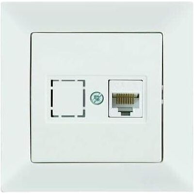 Mutlusan Candela Datenbuchse 1-fach CAT6 Internet Netzwerk Weiss, Schalter + Taster, Weiss Mutlusan Candela Datenbuchse 1-fach CAT6 Internet Netzwerk Weiss, Schalter + Taster, Weiss