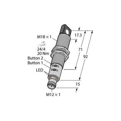 Turck Ultraschallsensor Reflexionstaster RU130U-M18ES-LIU2PN8X2T-H1151, Schalter + Taster Turck Ultraschallsensor Reflexionstaster RU130U-M18ES-LIU2PN8X2T-H1151, Schalter + Taster