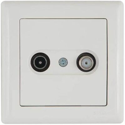 Mutlusan Daria Modul Sat TV Enddose Stichdose F-Antennendose Weiss, Schalter + Taster, Weiss Mutlusan Daria Modul Sat TV Enddose Stichdose F-Antennendose Weiss, Schalter + Taster, Weiss