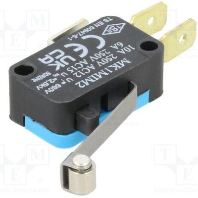 Romet Mikroschalter SNAP ACTION 6A/250VAC mit Hebel (mit Rolle), Schalter + Taster Romet Mikroschalter SNAP ACTION 6A/250VAC mit Hebel (mit Rolle), Schalter + Taster