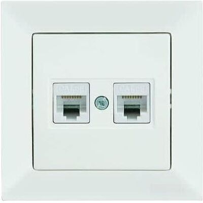 Mutlusan Candela Datenbuchse 2-fach CAT6 Internet Netzwerk Weiss, Schalter + Taster, Weiss Mutlusan Candela Datenbuchse 2-fach CAT6 Internet Netzwerk Weiss, Schalter + Taster, Weiss