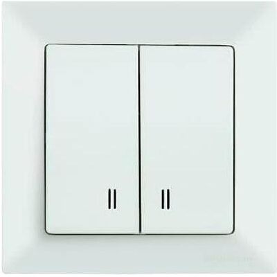 Mutlusan Candela 2-fach Schalter mit Beleuchtung Weiss, Schalter + Taster, Weiss Mutlusan Candela 2-fach Schalter mit Beleuchtung Weiss, Schalter + Taster, Weiss