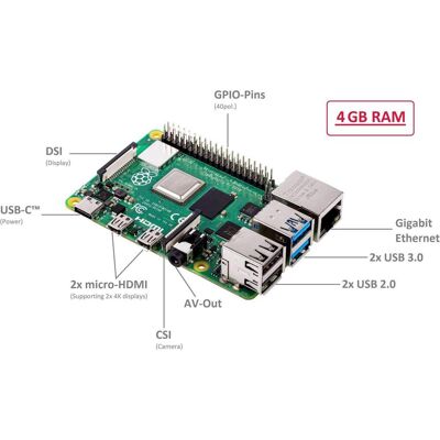 Raspberry Pi 4 Model B - 4GB Entwicklungsplatine - Computer Raspberry Pi 4 Model B - 4GB Entwicklungsplatine - Computer